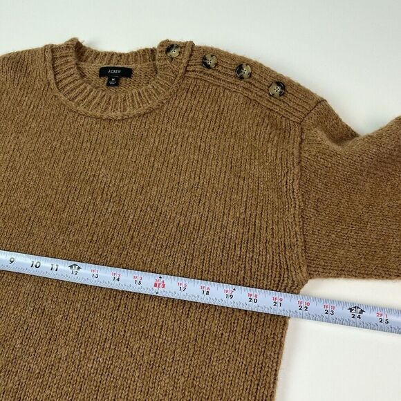 J Crew Pullover Sweater M Brown Wool Alpaca Oversized Chunky cabincore - Picture 8 of 14